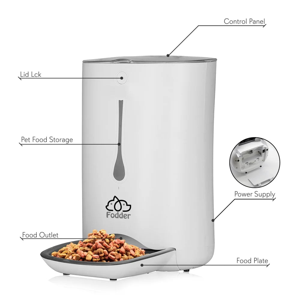 SLAPF30 - Smart Automatic Cat & Dog Food Dispenser - Digital Pet Feeder with Voice Message Playback